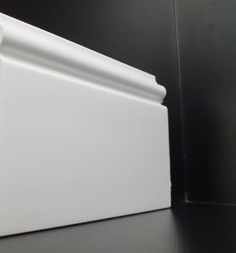 BATTISCOPA DUCALE CONFEZIONE MT. 20 (ASTE 2 METRI) DURO POLIMERO Resistente agli urti Altezza 8/10/12/15 cm IMPERMEABILI VERNICIABILI Facile montaggio (10, 12 CM)