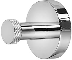 Croydex Knightsbridge Towel & Robe Hook, Flexi-Fix Bathroom Accessories | Wall mounted | No drill required | Your choice to screw or glue with Flexi-Fix brackets | Modern Design | Stainless Steel