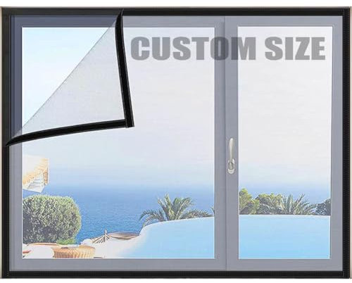 Window Screen Mosquito Netting Custom Size,DIY Self-Adhesive Insect Mesh,Fly Screen Anti-Mosquito Net,Cat Safety Net for Window Balcony,Double Zip