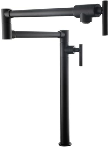 KüChen Armaturen Wasserhahn Faltbar Armatur KüChe Klappbar Wasserhahn SpüLtischarmatur 360° Drehbar Messing Schwarz