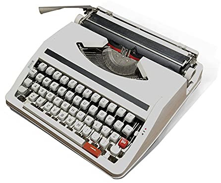 HSWOYEA Tragbare und einfach zu bedienende manuelle Schreibmaschine - Rot-Schwarzes Farbband-Set - Klassische Maschinen-Schreibmaschine, 30 * 30 * 10CM