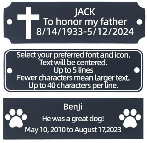 QIPAN Black Custom Engraved Metal Name Plate,Black Personalized Name Plaque,Thickened Brushed Stainless Steel Custom Laser Engraving Plaques with Adhesive or Hole(with screws) 3“ x 1” or 3.9x 1.3