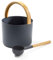 KOLO Sauna Kübel 2 & Kelle - Sauna Aufguss Set - Sauna Eimer 5 l aus Aluminium Schwarz - 300 ml Aufgusskelle - Bambus Griff - Sauna Zubehör Made in Finnland