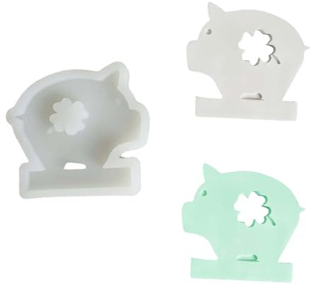 SVOCK Silikonform Schwein Kleeblatt, Silikonform Glücksschwein Giessform Schwein, Silikonformen Gießformen Schwein Silikonformen Ostern, Silikonformen Gießformen Ostern Frühling Gießform Schwein