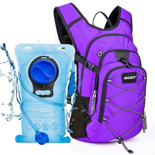 MIGGEEY Hydration Rucksack 18L mit Trinkblase 3L, große Lagerung Wandern Daypack für Männer Frauen, Fahrradrucksack, Laufrucksack Trinkrucksack, Wasserdicht Sportrucksack Hydration Rucksack