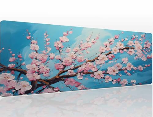 Mousepad Gaming 800x300x4 mm Gaming Mauspad XL Turquoise Mauspad Gaming rutschfeste und Wasserabweisend Klein Vernähte Kanten Desk Mat Gaming-Mauspads für Pc Verbessert Präzision Geschwindigkei A1423