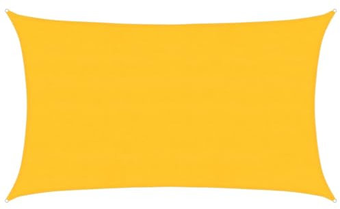 vidaXL Sonnensegel, UV Schutz Sonnenschutz für Terrasse Balkon Garten, Windschutz Wetterschutz Rechteckig, Sonnendach, 160g/m² Gelb 5x8m HDPE