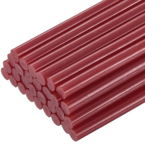 QUARKZMAN 30 Pièces Bâtons de Colle Chaude pour Pistolet, 7mm x 200mm Recharge Universelle pour Pistolet à Colle pour Bricolage, Réparations, Loisirs Créatifs, Décoration, Bordeaux