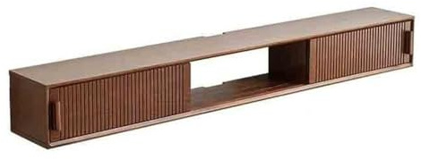 lskdnrufh Meuble TV flottant en hêtre pour montage mural - Meuble de salon stable - Couleur noyer - 150 cm