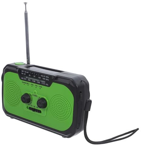 POPETPOP Radio Urgence à Manivelle Et Solaire Multifonction avec Lampe LED Rechargeable Prise Charge Am FM Bandes Courtes Chargeur pour Camping Extérieur Et Survie