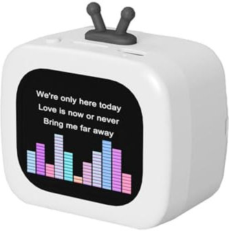 Altavoz Bluetooth portátil con pantalla, pequeño altavoz inteligente estéreo, pantalla LCD, con bonito subwoofer