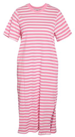 Noisy may Nmember S/S Stripe Midi Dress Jrs Noos, Begonia Rosa, XL Donna