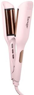L'ANGE Hair SculptWaver Titanium Deep Wave | 1 Inch Hair Crimper for Effortless Beach Waves | 3 Barrel Hair Waver with Adjustable Heat | Dual Voltage & Smart Timer | Blush - Small