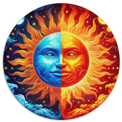 Sonne und Mond, runde Puzzles für Kinder und Erwachsene, Lernspiele, bunt für unmöglich, kreatives Jugendliche und Erwachsene, 1000 Stück (67,5 x 67,5 cm)