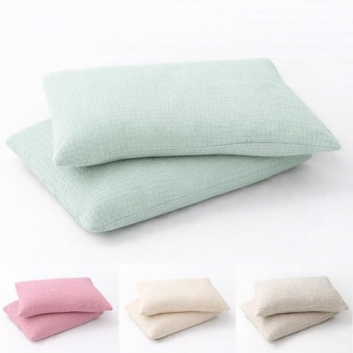 BABEES Kissenbezug 30x50-100% Musselin Baumwolle 150 g/qm Kissenbezüge Beige Für Kissenbezug 50x30 cm - Kissenhülle Kinderbettwäsche Kinderzimmer (Mint, 40x60)