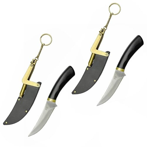 Athem Cithway D2 Alles-in-einem Schnellschnitt-Taschenmesser, mit Holzgriff, Outdoor Messer für Camping, Jagd und Wandern (2)