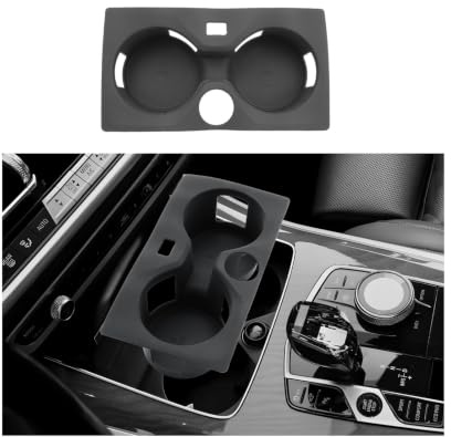 ECOZEN Auto Getränkehalter BMW X5 G05 / X6 G06 / X7 G07 2019-2023 Mittelkonsole Becherhalter Cup Holder aus TPE Weicher Kunststoff, rutschfest, leise, 3D-Scan Flaschenhalter BMW X5 X6 X7 Zubehör