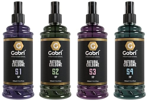 Gabri Professional - 4 x Natural Cologne hochwertiges Aftershave je 400 ml | Frisch-zitronig | Zitrisch-herb | Patchouli-Duft | maritimer Duft