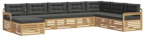 vidaXL Outdoor-Sofagarnitur mit Kissen 8 pcs Weiß und Anthrazit, Garten, modernes Outdoor Sofa, Lounge-Ecke, Terrassenmöbel für entspannende Relax-Zeiten