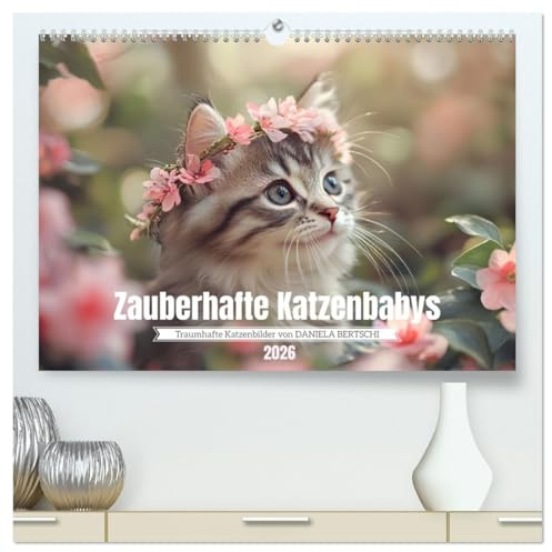Zauberhafte Katzenbabys (hochwertiger Premium Wandkalender 2026 DIN A2 quer), Kunstdruck in Hochglanz: Lassen Sie sich jeden Monat aufs Neue durch die ... der Katzenbabys verzaubern. (CALVENDO Tiere)