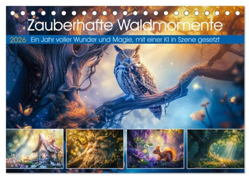 Zauberhafte Waldmomente (Tischkalender 2026 DIN A5 quer), CALVENDO Monatskalender: Von verträumten Lichtungen und funkelnden Tautropfen bis hin zu ... in all seinen Facetten ein. (CALVENDO Natur)