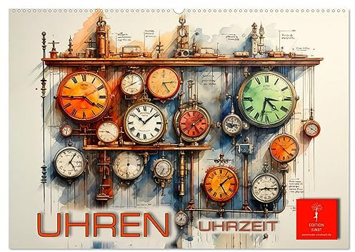 Uhren Uhrzeit (Wandkalender 2026 DIN A2 quer), CALVENDO Monatskalender: Uhren Uhrzeit - eine Verschmelzung von Technologie und Kreativität. (CALVENDO Technologie)