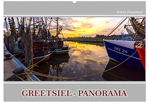 Greetsiel-Panorama (Wandkalender 2026 DIN A2 quer), CALVENDO Monatskalender: Das Fischerdorf Greetsiel im Panorama-Format bezaubert mit seinen Mühlen und dem malerischen Hafen (CALVENDO Orte)