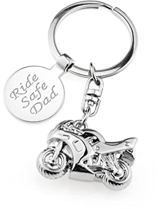 Personalised Motorbike Keyring – Engraved Motorcycle Keychain with Box