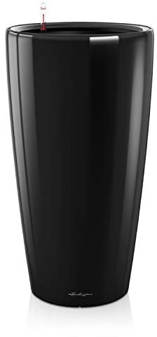 LECHUZA RONDO Premium schwarz hochglanz 15789, 32x32x56 cm