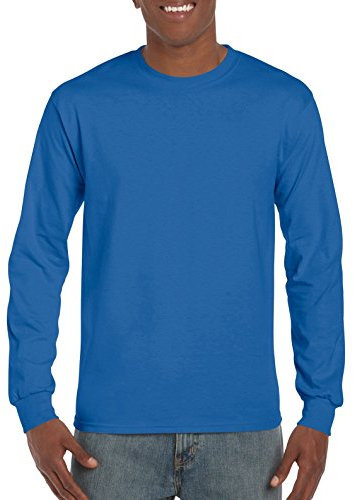 Gildan Men's Ultra Cotton Long Sleeve T-shirt, Style G2400 Shirt, Royal, XL