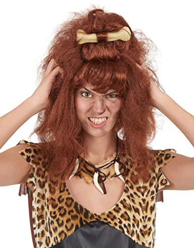 Rotbraune Perücke Höhlenmensch - Andere