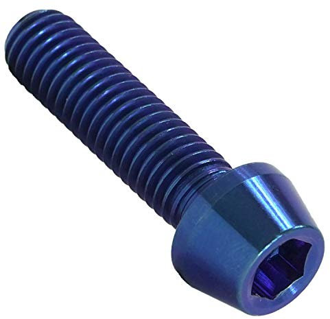 F26 Titan M6 Schraube DIN912 konisch für Fahrrad (blau, 25 Millimeter)