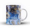 Studio RB Personalised Marble/Pattern Mug. 10. Blue & Gold Swirl with Name & Initials