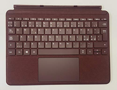 Microsoft Surface Go Signature Type Cover Alcantara für Surface Go, Surface Go 2 -Tastaturbelegung: QWERTY -PAN-Nordic (Bordeaux Rot)