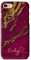 iCaseDesigner Personalised Marble Glitter Flowing Name with Heart Phone Case for Apple iPhone 7+ / 8+ Plus - 16. Maroon Marble with Faux Gold Swirls Name
