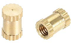 uxcell Knurled Insert Nuts, M3 x 6mm(L) x 4mm(OD) Female Thread Brass Embedment Assortment Kit, 50 Pcs
