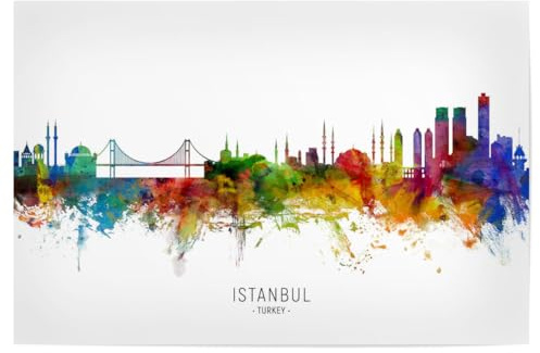 artboxONE Poster 30x20 cm Städte/Istanbul Istanbul Turkey Skyline txt - Bild istanbul istanbul painting