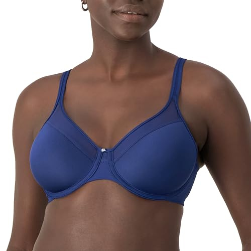 Bali Womens Underwire Bra, One Smooth Ultra Light T-shirt Convertible Full Coverage Bra, In The Navy 2, 40DD US