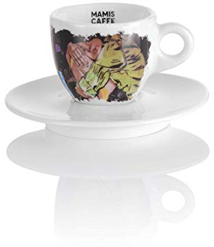 Mamis Caffè Sara - Kaffeetasse - Porzellantasse - Dickwandige Espressotasse - Kaffeetasse im italienischen Stil - Handgefertigte Tasse - Ideal für heiße & kalte Getränke - 65 ml