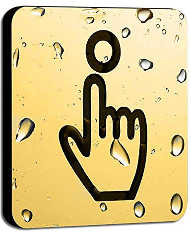 Doorbell Sign Acrylic 6×6cm Please Ring The Bell Simple Style with Double-sided Tape, Waterproof, Sun Protection, Not Easy to Fade for Home School Office Front Door Wall Plaque (Gold)