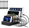 PRITEK Estación de Carga USB con Cables USB para Teléfono Celular Tableta Auricular MP4 y Otro Dispositivo USB Habilitado 6 Puertos Dispositivos Múltiples Cargador USB Estación del Teléfono (Negro)