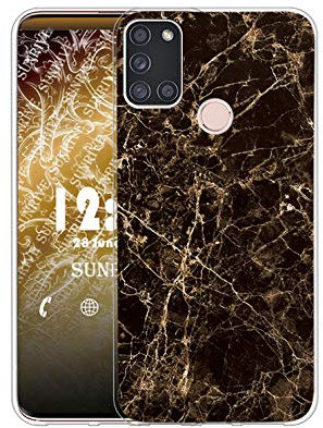 Sunrive Kompatibel mit Wiko View 5/View 5 Plus Hülle Silikon, Transparent Handyhülle Schutzhülle Etui Case (TPU Marmor Schwarzer)+Gratis Universal Eingabestift MEHRWEG