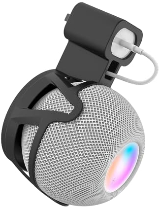 honecumi Homepod Mini Wall Mount Holder,Smart Speaker Stand for Apple HomePod Mini, Hidden Cable Management, Space Saving Accessory for Home Pod Mini (Black)