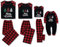 Amissz Pigiama Famiglia Natale Set, Sleepwear Natalizio per Neonato Bambino papà Mamma, Coordinati Manica Lunga e Pantaloni Nero per Bambino 6-12 Mesi