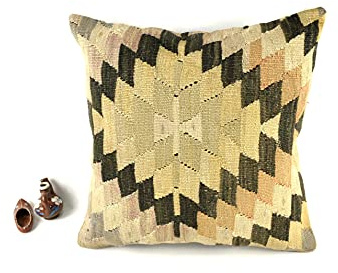 Kelim Kissen 50x50 cm Kissenbezüge Orientalische Kopfkissen Viereckig Dekorative Kissenhülle Dekokissen Sofakissen Zierkissen Code A2806