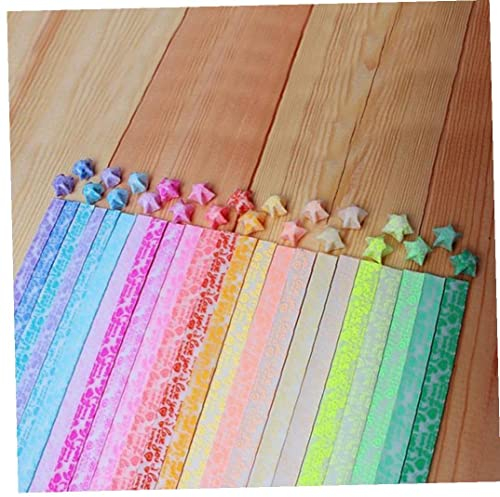 Zonster Leuchtende Origami Sterne Papier Handwerk Origami Glück Sternstreifen DIY Folding Papierstreifen Schule Hirstmas Geschenk, Zufällig, One Size