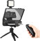 Andoer Teleprompter Tragbare Kamera Prompter Kit mit Telefonhalterung LED Fülllicht Schreibtischstativ Fernbedienung für Vlog Interview Bühne Rede