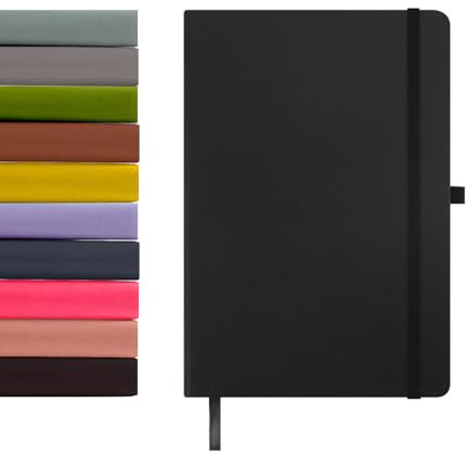 delka A5 Notebook – Lined Notepad Journal, Soft Cover Writing Pad for Office, School, College, Home & Business – Ideal for Note Taking, Daily Planning, Journaling & Study (BLACK, Pack of 1)