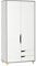 HOMCOM 2 Door Wardrobe with 2 Drawers, Storage Cupboard with Clothes Hanging Rail, Shelves and Anti-tipping Design, Modern Bedroom Furniture, White