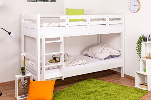 Stockbett für Erwachsene Easy Premium Line K17, Buche Vollholz massiv weiß lackiert - Liegefläche: 90 x 200 cm (B x L), teilbar